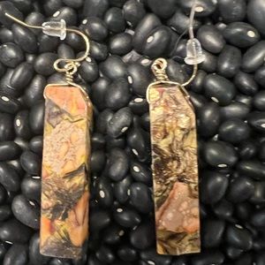 Mojave copper turquoise slab earrings
